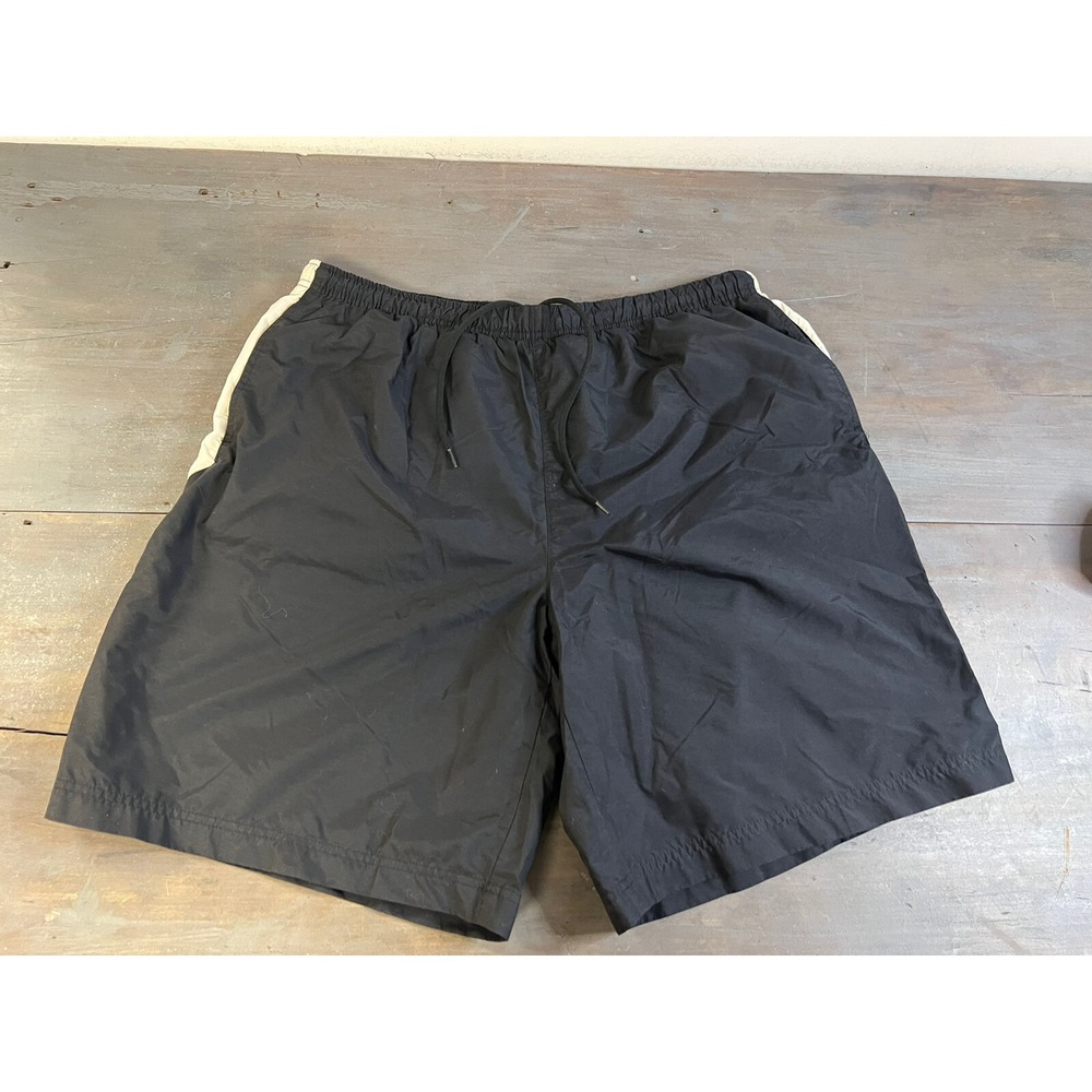 Vintage 90's Y2K Mens Nike Mesh Lined Swim Trunks Size XXL Black Spellout